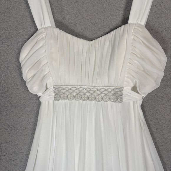 Connected Apparel Babydoll Dress Womens Size 6 Ivory White Bridal Feminine Flowy - Picture 4 of 16